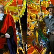 CAROUSEL: The Mayor of Worcester and Worcester's MP both enjoyed a ride on the carousel at the Worcester Victorian Fayre's Opening Ceremony.