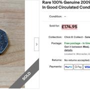 ROYAL MINT: A rare 50p coin has sold for almost £200 from a Worcester seller.