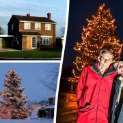 OH CHRISTMAS TREE: Avril and Christopher Rowlands have lit their Christmas tree in Inkberrow