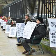 PROTEST: The Defend our Juries protest outside Worcester Crown Court