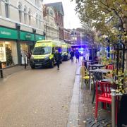 INCIDENT: Ambulances in Worcester's Pump Street.