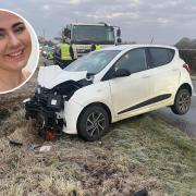 LUCKY: Abbie Leather was lucky to survive the crash on the A44 at Cotheridge