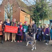 Councillors and residents outside St John's Library on Saturday