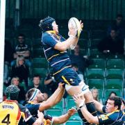 JAMES FREEMAN: Shows the Worcester Warriors back row is in good hands for the future at a line-out.