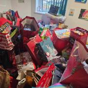 Some of the gift bags from Mandy Griffiths' toy appeal