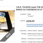 SOLD: JRR Tolkien reads and sings his The Hobbit and The Fellowship of the Ring has sold on eBay