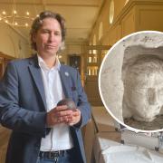 HERITAGE: Daniel Daniels, chairman of the Battle of Worcester Society, believes access to the death mask (inset) of William Guise should be kept in mind given his place in Worcester's Civil War story