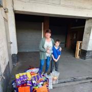 Nine-year-old fundraiser Dan Griffiths and Home-Start Wyre Forest senior co-ordinator Donna Scriven