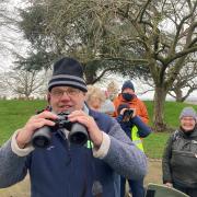 PASSION: Simon Evans, secretary of the Worcester and Malvern Local Group of the RSPB, climbed to the top of Fort Royal Park to take a look at the city's bird population