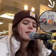 SURPRISE: TikTok busker Jodie Lauren Music caught the moment on cam she received 'biggest tip' while singing in Worcester