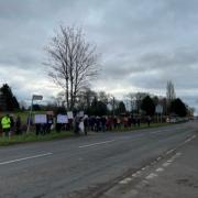 Villagers take to Kempsey's roads to protest plans to build 140 new homes in the village