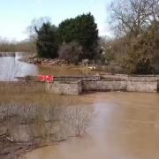 FOOTAGE: Drone footage of flooding in Powick