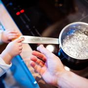 HWFRS have warned of the dangers of a hot hob around children