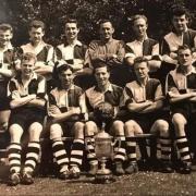 Fernhill Heath football team taking time out for a photograph from the 1956/57 season.
