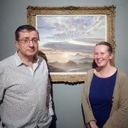 Donor Martin Cook pictured with Heads of Museums Worcestershire Philippa Tinsley