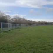 The fencing on Howard Road field in Dines Green.