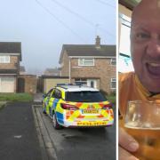 ACCUSED: Damien Homer and the scene in Haresfield Close, Warndon