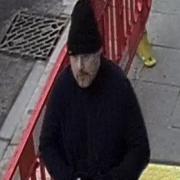 IMAGE: West Mercia Police has released this image of a man they want to speak to in connection with a theft at Malvern Spa