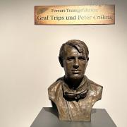 A memorial to Peter Collins - similar to this bust in Ringwerk Museum - will be unveiled