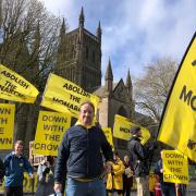 PROTEST: Graham Smith organised the Abolish the Monarchy protest outside Worcester Cathedral ahead of Queen Camilla's visit