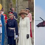 ARRIVAL: Queen Camilla arrives at Worcester Cathedral