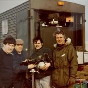Derek Phillps (second left) and team with the thermal imaging camera