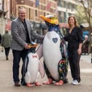 Crowngate Shopping Centre manager Mike Lloyd pictured with St Richard's Hospice's Sara Matthews ahead of the organisations' upcoming partnership for the Waddle of Worcester