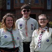 Marc from Droitwich along with Scouting colleagues Emily and Caitlin from Hereford