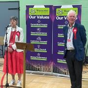 MOTION: Lynn Denham and Adam Scott after being elected in the Cathedral ward today