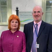 Cllr Tom Wells (pictured with Natalie McVey) raised concerns  on Tuesday. (Picture by Malvern Hills District Council)