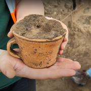 Mini tankard found at the Roots in Time Dig