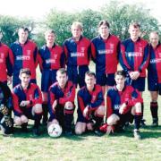 Bell Athletic’s footballers face the camera in April 1997