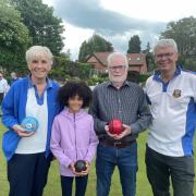 GENERATIONS: L-R Stella Tipper, Holly Newell, Dilwyn Price and Julian Smith at Barbourne Bowling Club for the open day