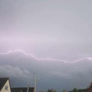 Sheet lightning was seen across Worcester and Malvern.