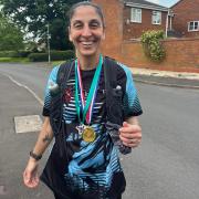 Charity staff member Emma Georgiou ran 56 miles in 24 hours in aid of Headway Worcestershire around the streets of Worcester