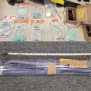 DISCOVERED: Drugs and a machete were discovered by police at a Warndon home.