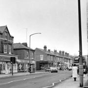 Barbourne Road, Worcester, pictured in 1989 heading towards Gheluvelt Park with the Somers Road turn on the left.