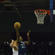 CLIMBING HIGH: Chavis Holmes on his way to scoring 16 points against Plymouth Raiders. Picture: OLLY JONES.