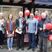 LABOUR: MEP Sion Simon with members of the Mid-Worcestershire branch in Evesham.
