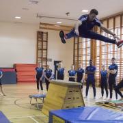 GYMNAST: Olympian Kristian Thomas recently visited University of Worcester students.