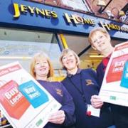 Fiona Hiles, left, Lyn Carpenter and manager Jill McDonagh, from Jeynes Hardware