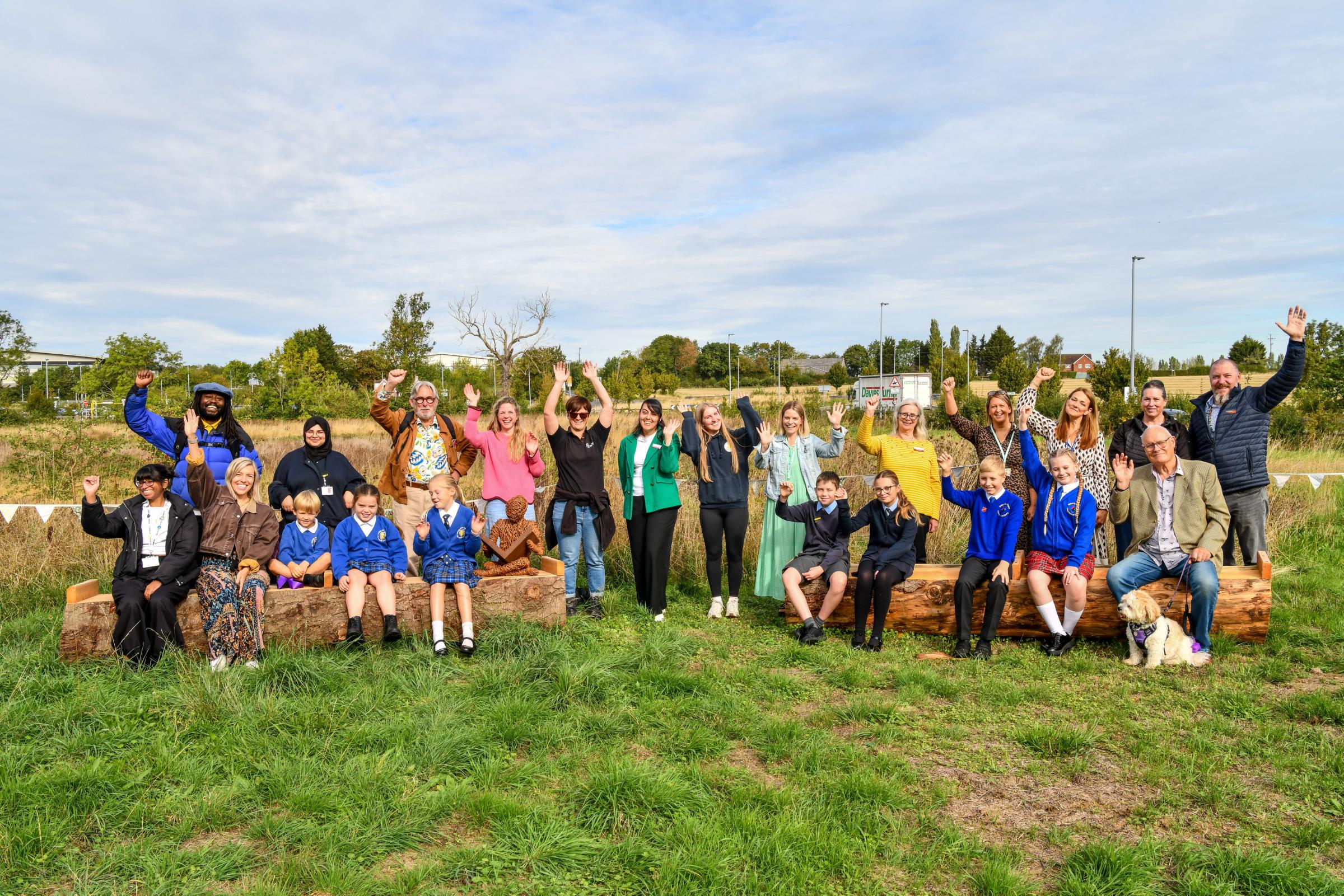 Worcestershire Parkway opens eco area shaped by pupils' artwork