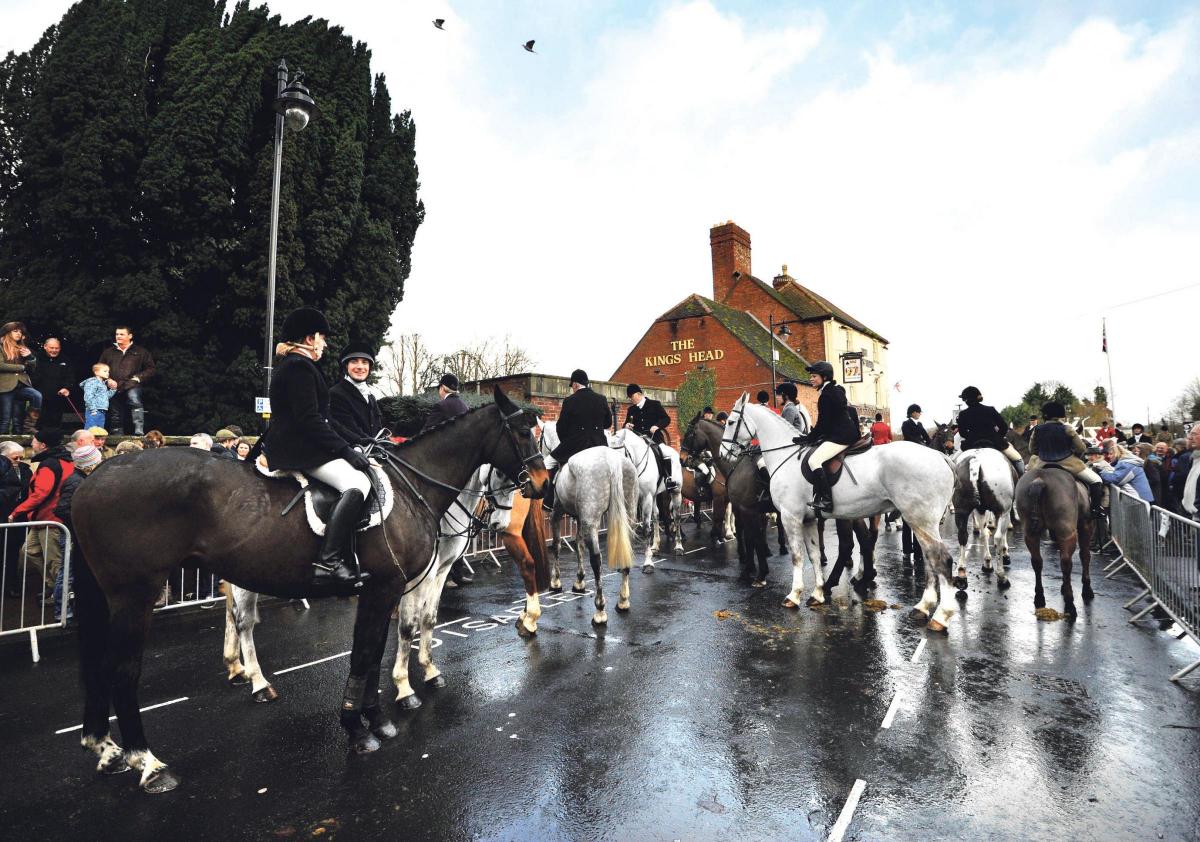 The hunt gathering in Upton upon Severn