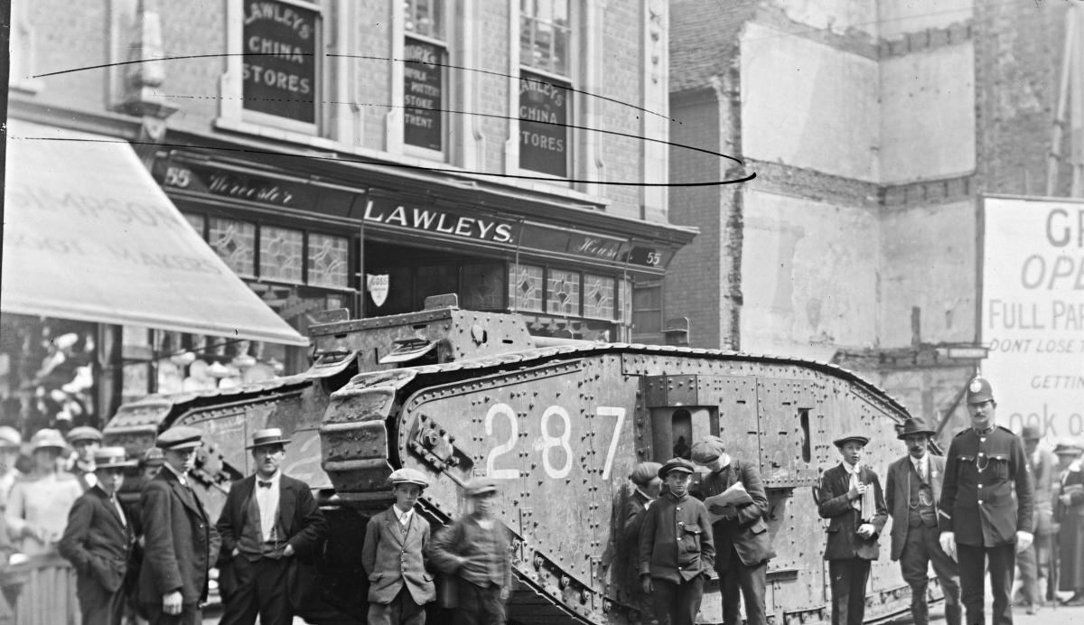 A tank in the town. Picture courtesy Worcestershire Archives and Archaeology Service