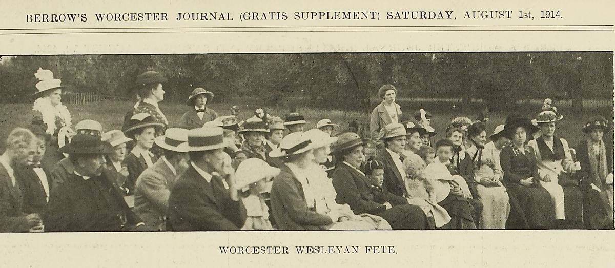Worcester Wesleyan fete, picture from the Berrows Journal, courtesy of 'Worcestershire Archives and Archaeology Services'.