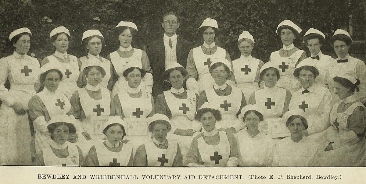 Bewdley and Wribbenhall Voluntary Aid Detachment, from the Berrows Journal of August 29, 1914. Picture courtesy of the Worcestershire Archives and Archaeological Services