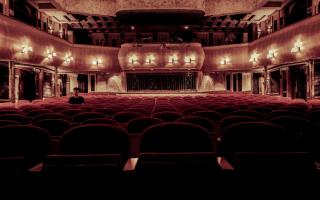A grand theatre with rows of empty seats. Credit: Canva