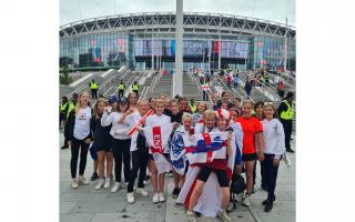 Girls from Inkberrow FC were among the 87,192 record crowd at Wembley on Sunday for the Lionesses' 2-1 European Championship final win over Germany