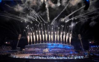 Fireworks set off as athletes entered the stadium during the opening ceremony of the Birmingham 2022 Commonwealth Games at the Alexander Stadium, Birmingham. Credit: PA