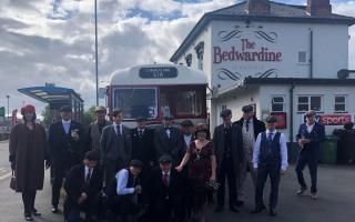 CHEERS! The Peaky Blinders then gathered at Bedwardine Inn in St Johns